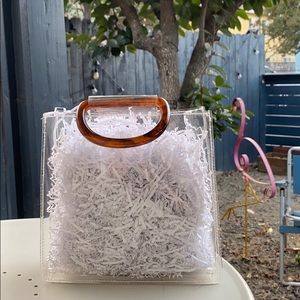 NEVER USED: Clear tote with tortoise shell handles